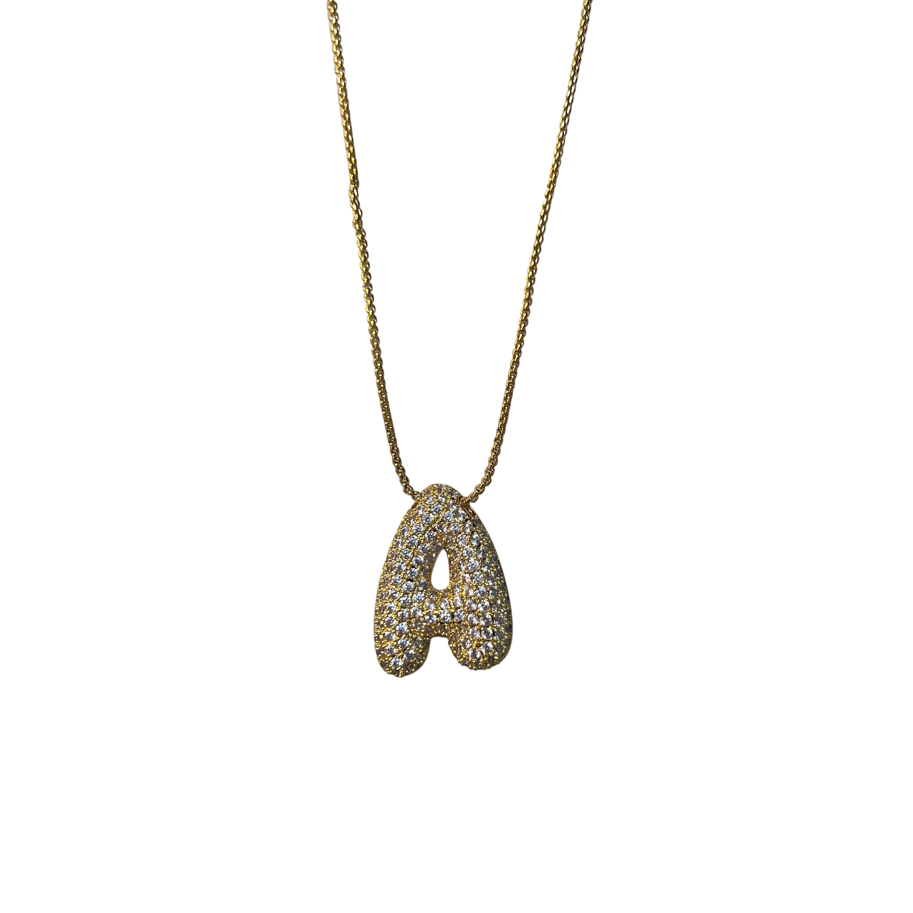 Jumbo Bubble Letter Initial Necklace