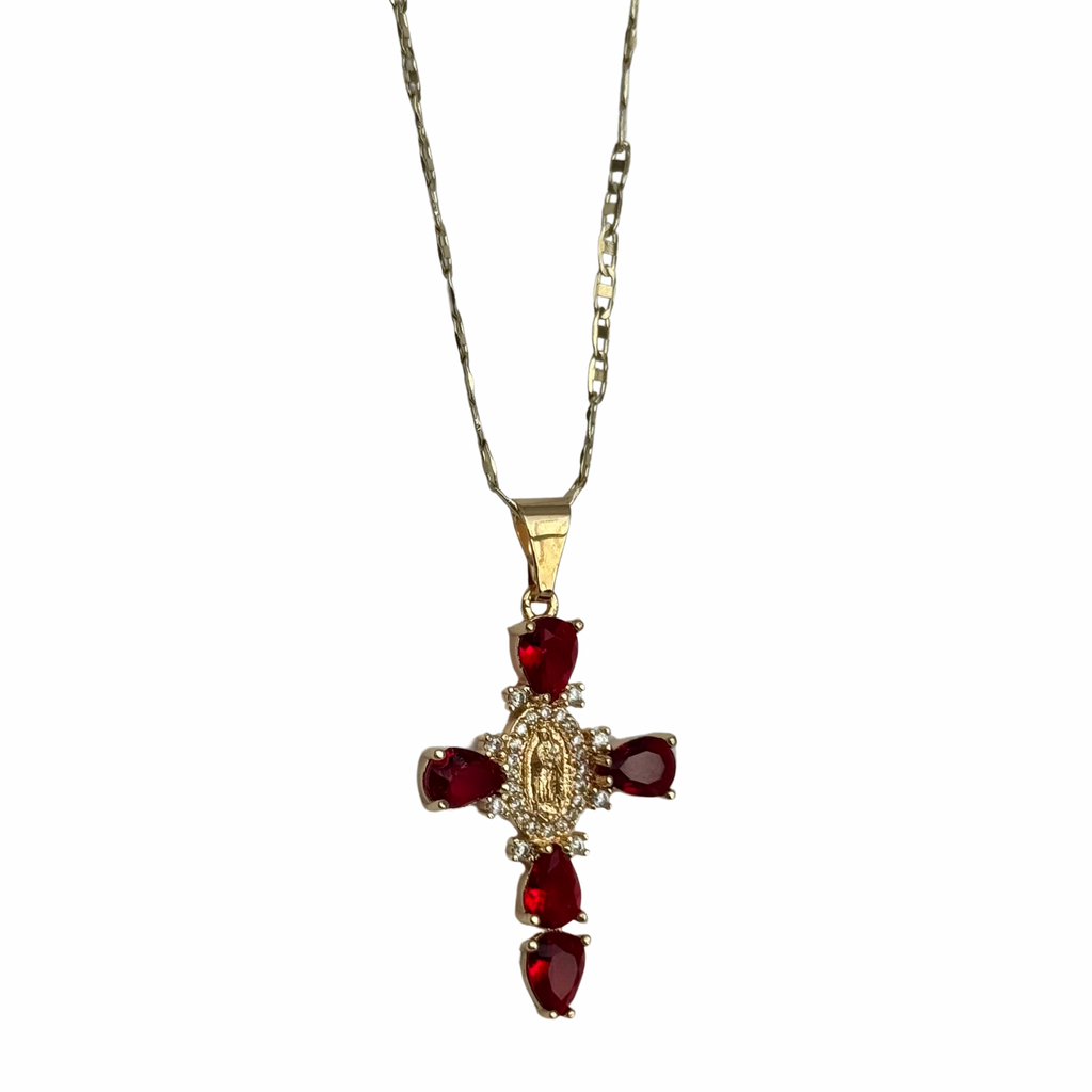 Virgincita Red Cross Necklace