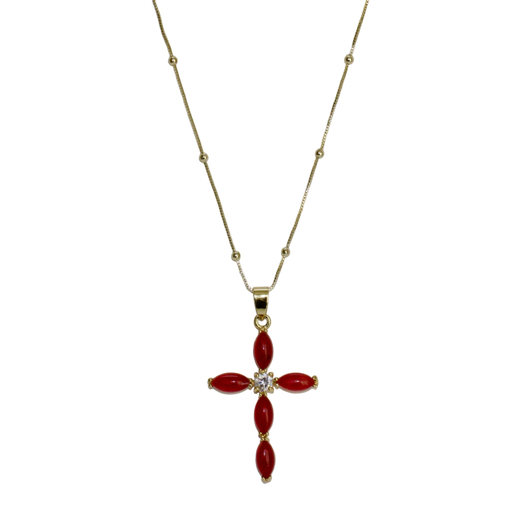 Scarlet Cross Necklace
