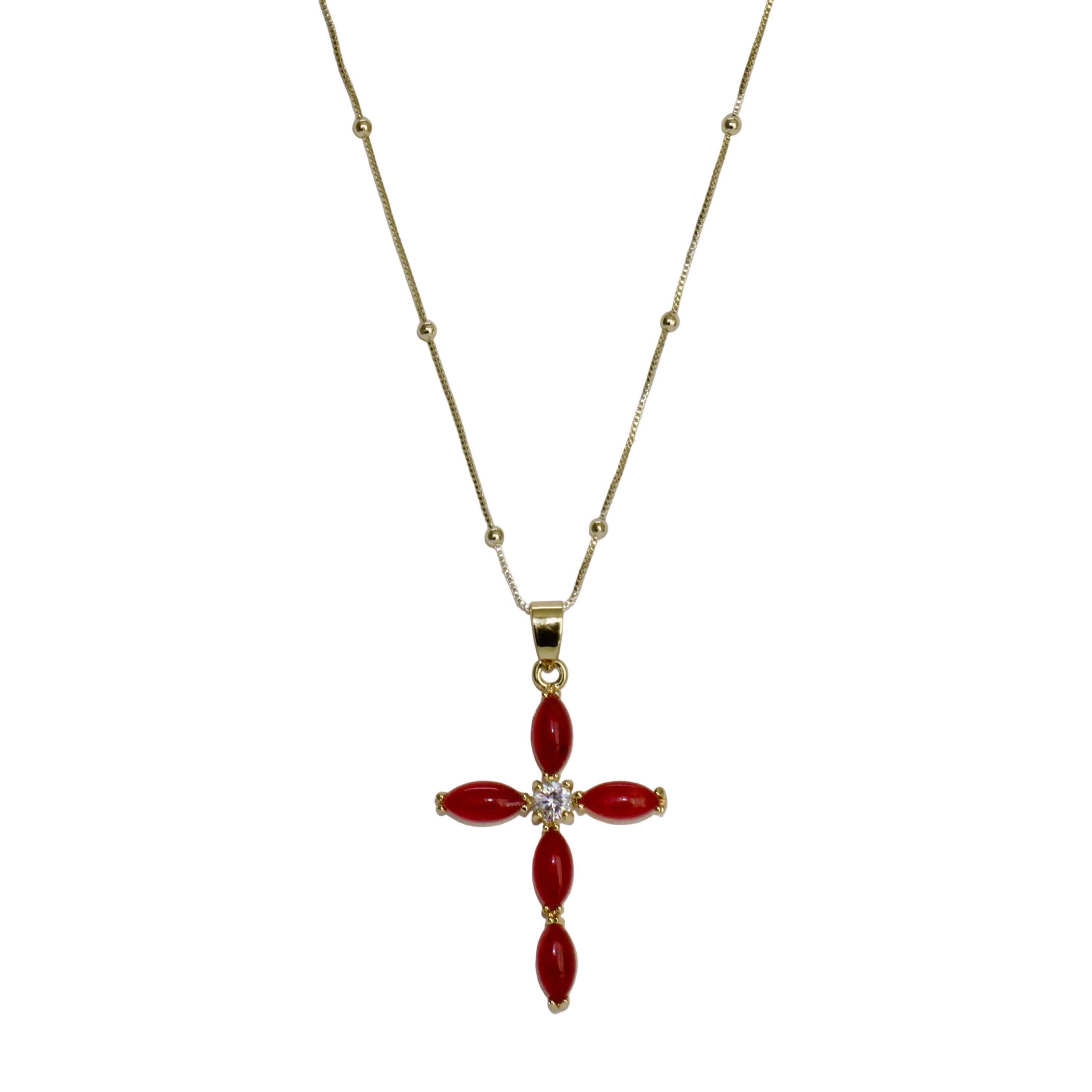 Scarlet Cross Necklace