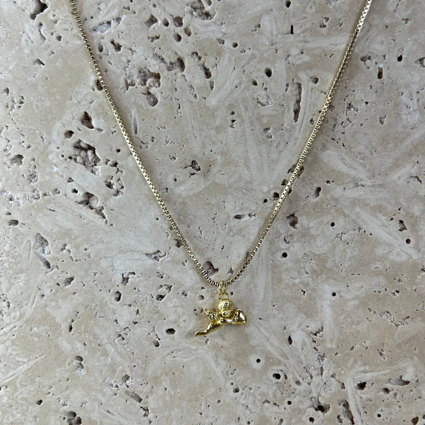 Cherub angel dainty necklace