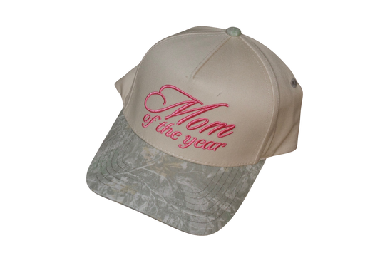 Mom of the year beige trucker hat